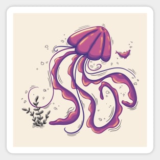 Jellyfish illustration Magnet